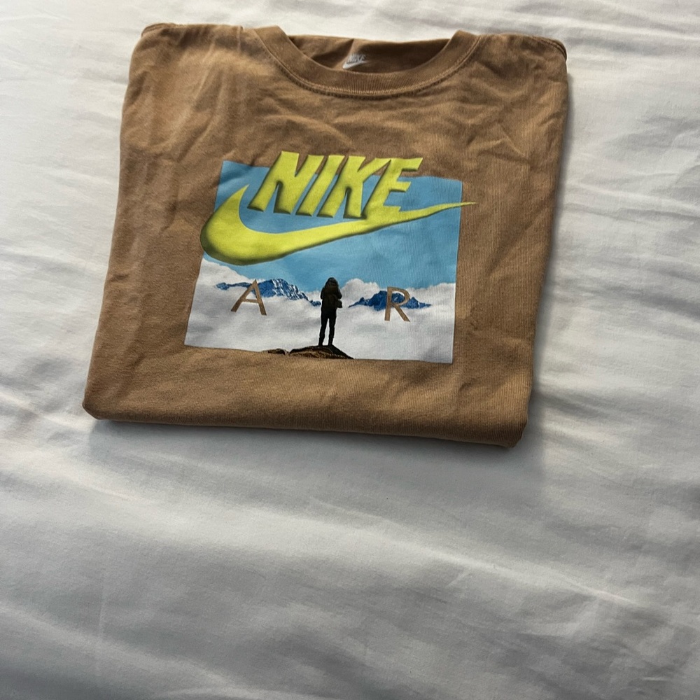 Nike Brown Kids Shirt with Yellow Logo